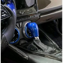 Blue Carbon Fiber Shifter Knob Cover