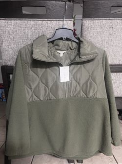 Mid-zip Fleece Pullover Sweater 