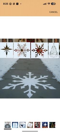 Resurhang 4 Pcs 23.6 Inch Large Christmas Stencil for Painting on Wood Reusable Stencil Merry Christmas Tree Snowflake Decor Fabric Canvas Furniture, 