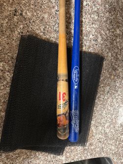 Two LA Dodgers Mini Baseball Bats – Mike Piazza & Louisville Slugger – $25 OBO