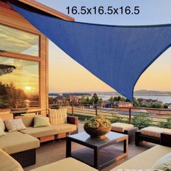 Sun Shade Sail, 16.5x16.5x16.5 Triangle Shades for Outdoor Patio Pergola Cover Sunshade Sails