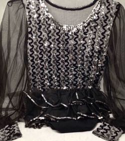 Women’s Black & Silver Sequin Leotard (M)