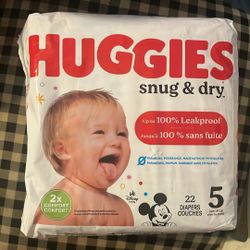Huggies Snug & Dry 22 Diapers Couches 5 Over 27 Lb Plus De 12 Kg