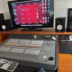 Avid C24 Pro Tools Control Surface with custom studio desk