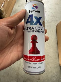 Senven 4X Ultra Cover Red Spray Paint + Primer 13 oz – New