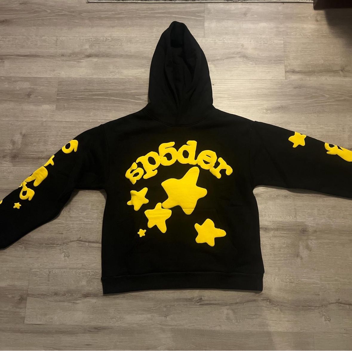 black and yellow spider hoodie/sweater