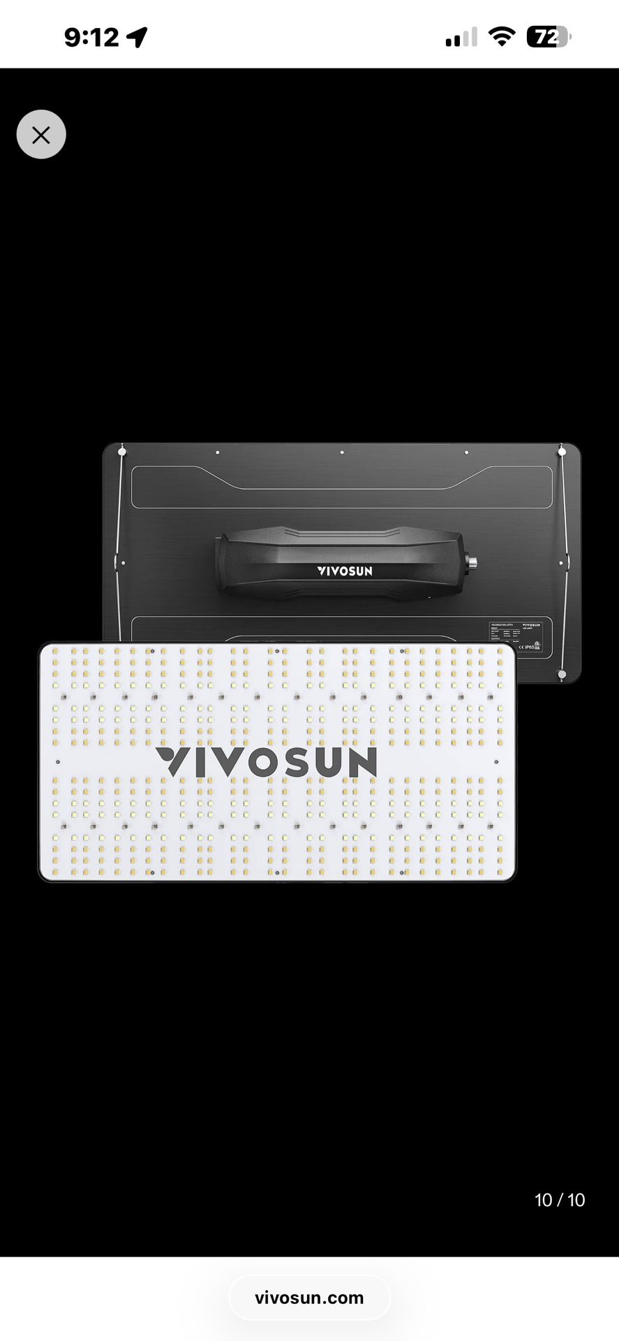 π₯ VIVOSUN VS2000 200W Full Spectrum Grow Light β High PPFD, Dimmable, Like New π₯