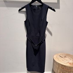 Theory Vaille B Navy Belted Sheath Dress NWT