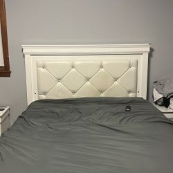 White leather bedroom set