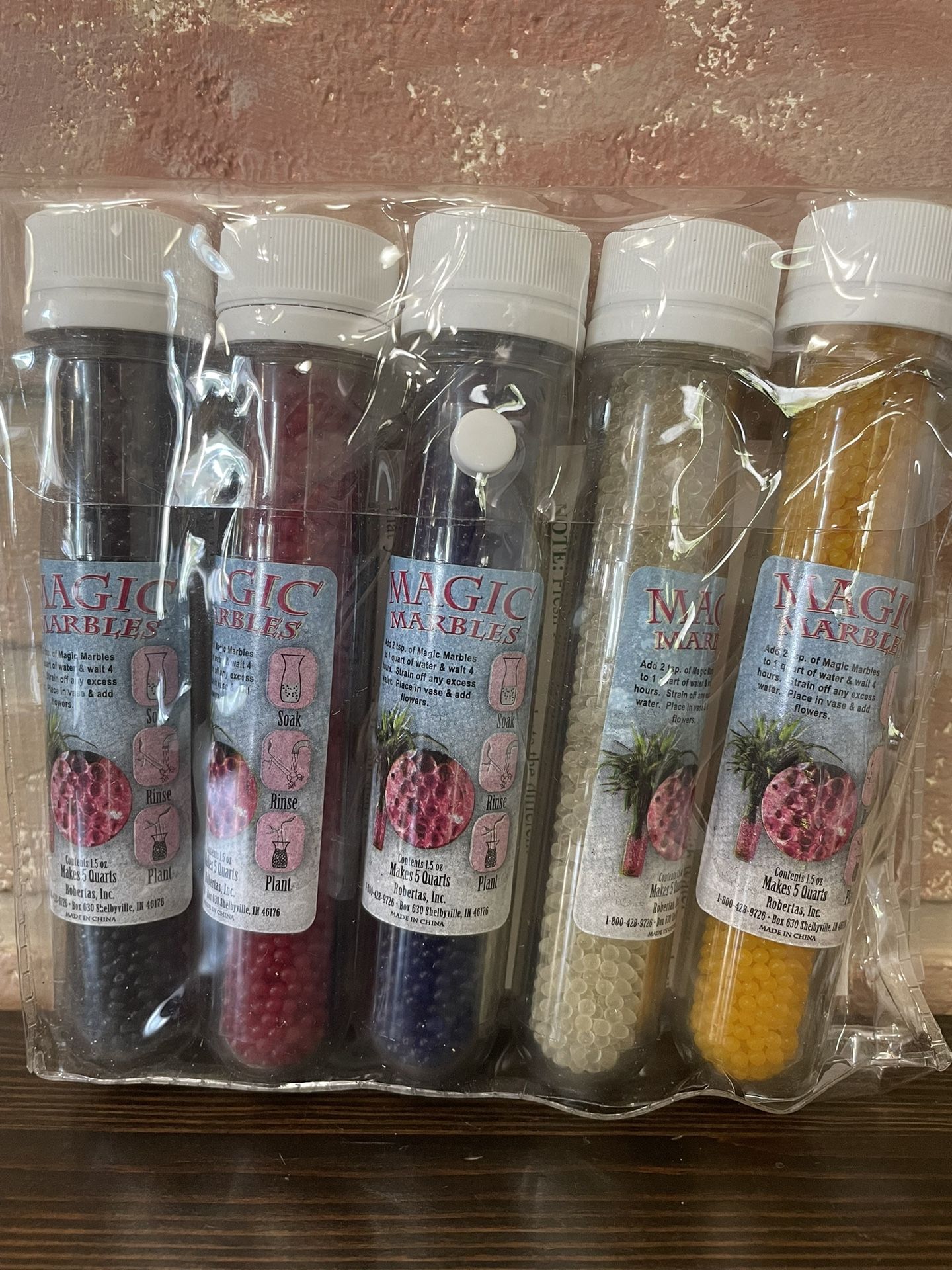 Roberta's Inc. Magic Marbles Dehydrated Florist Beads Five Colors Water Beads