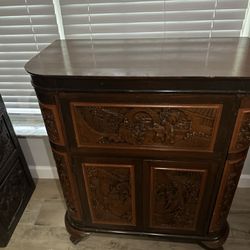 George Zee Asian Chinoiserie Bar Cabinet
