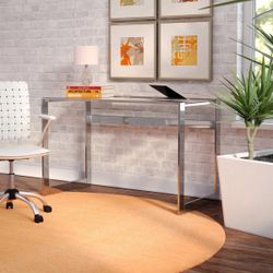Glass Top Metal Desk