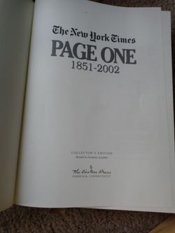 Historical New York Times page one 1851-2002