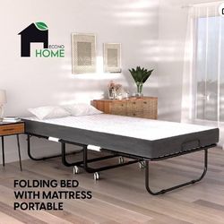 Folding bed with mattress and EXTRA memory foam