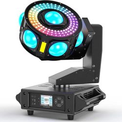 160W 3-Axis Moving Head Lights RGBW 540°Rotation DJ Light with Strobe Effects DMX512 19/25CH with Sound Activated Moving Head Beam Stage Light for Dis