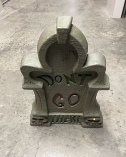 VTG Gemmy Halloween Decor DONT GO THERE Sounds Lights Tombstone Motion Activated OBO