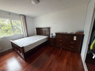 full size bed and cabinet 3 pieces