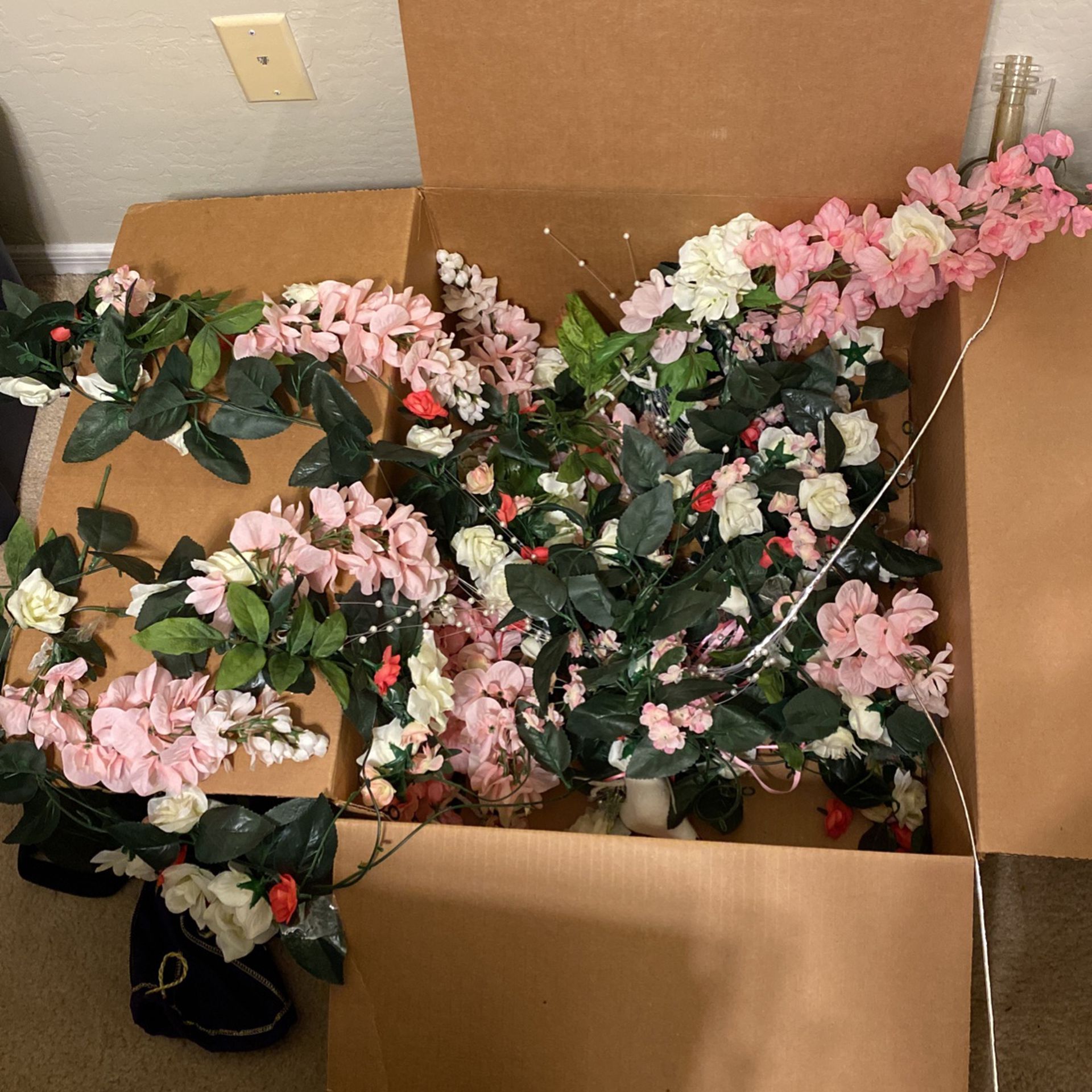 Box Of Fake Flowers 