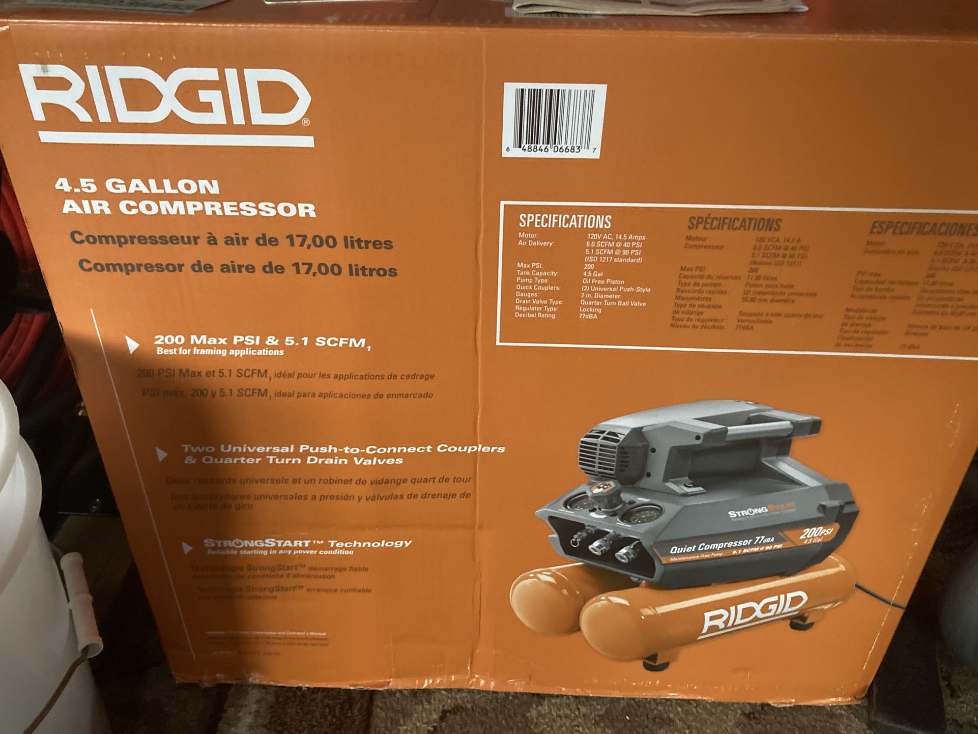 Rigid 4.5 Air Compressor(Double Tank)