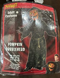 Pumpkin bobblehead Halloween costume