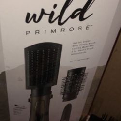 Conair Wild Primrose Hot Air Styler With Paddle Brush Curling Wand And 2 Inch Round Brush Attachment 