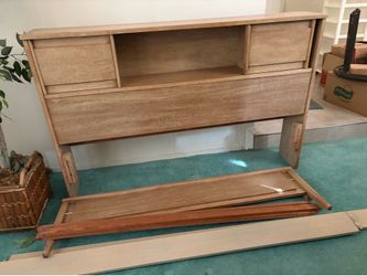 Mid Century Modern full size wooden bed frame