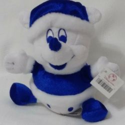 New Wuth Tags Disney Store Retired Christmas Holiday White Winter Wonderland Mickey Mouse Plush Bean Bag Doll