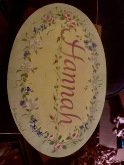 Hannah Personalized Wooden Oval Wall Plaque