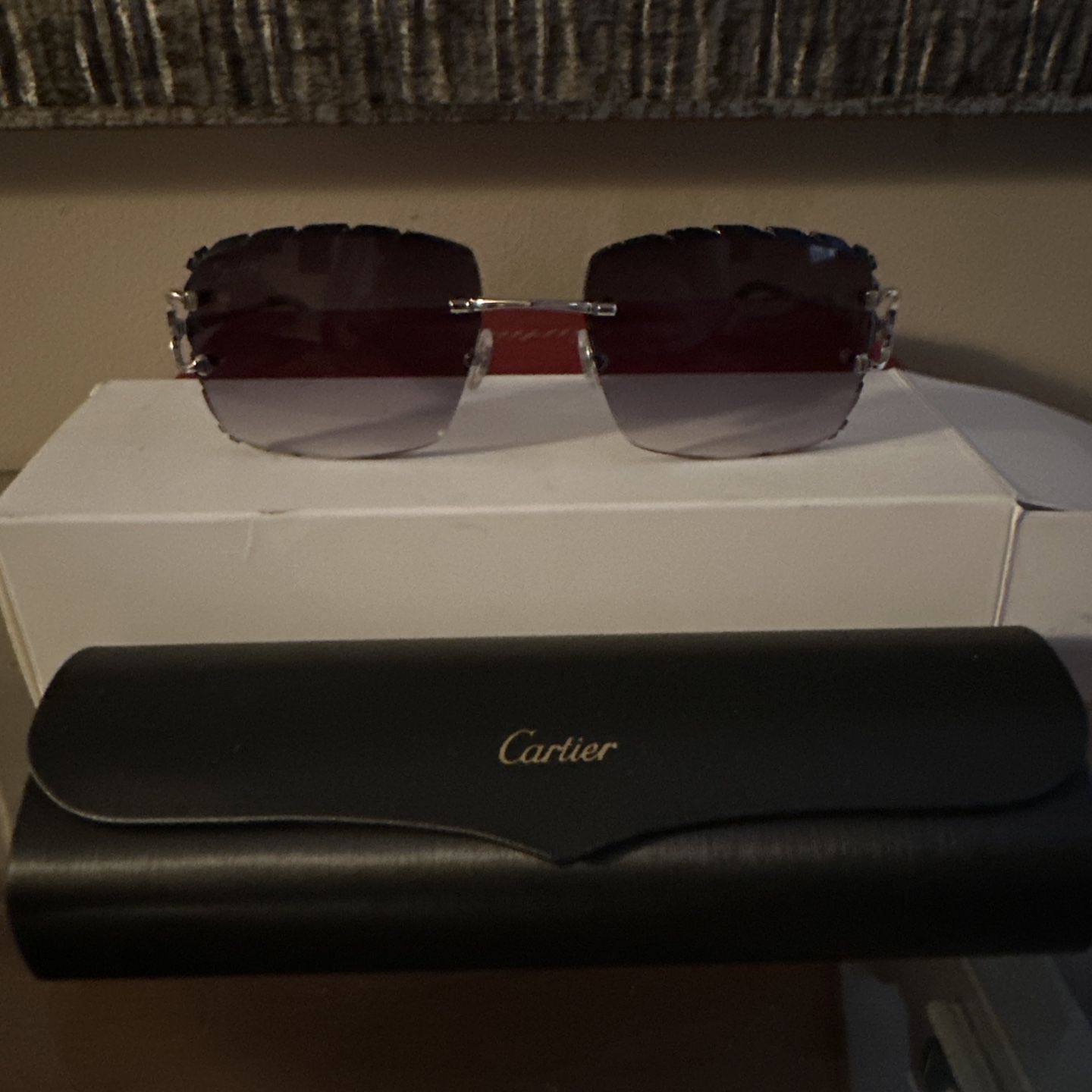 Cartier Grey/Black Lens Diamond Cut Big C Glasses with Platinum Detail for  Sale in The Bronx, NY - OfferUp