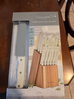 Tahari Home 14-Piece Acacia Knife Block Set
