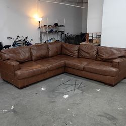 Brown pleather Ashley furniture sectional