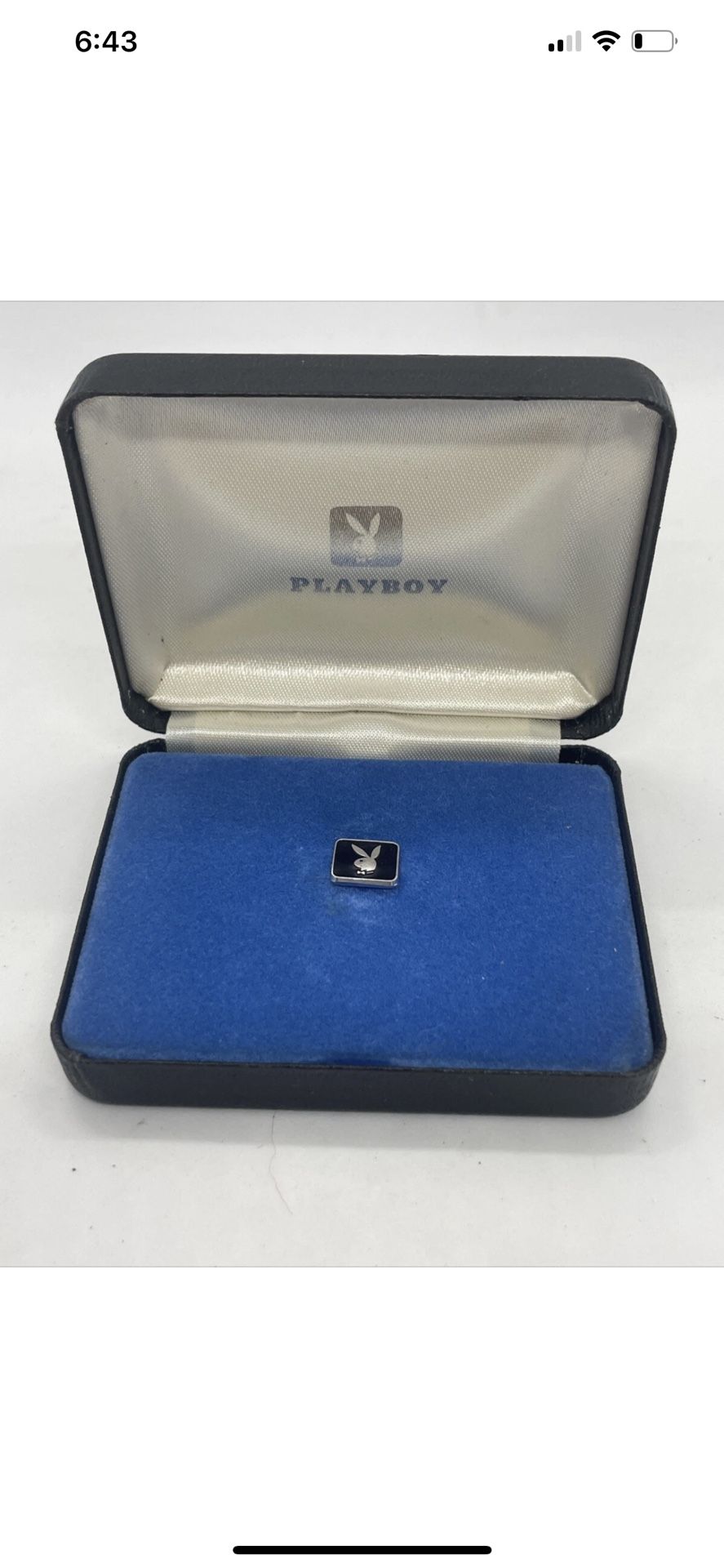 Vintage Playboy Play Boy Bunny Vintage Black and Silver Brooch