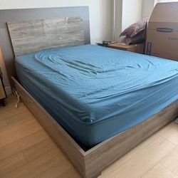 Park Slope Gray Queen Bed Frame with LED Lighted Headboard – $350 OBO