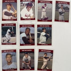 Vintage “Home Run Champion” Baseball Cards Lot – 10 Cards – Hall of Famers