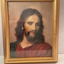 Religious Artwork Vintage Print - Jesus 17 x 14 Framed