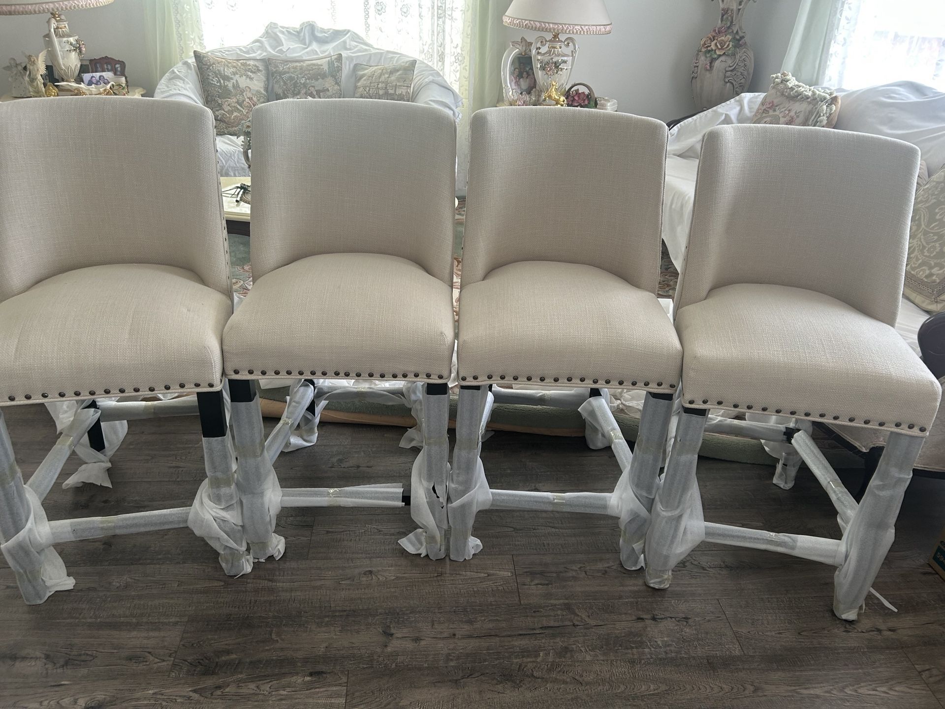 BRAND NEW Set of 4 Upholstered Dining Chairs (cream)$290 OBO