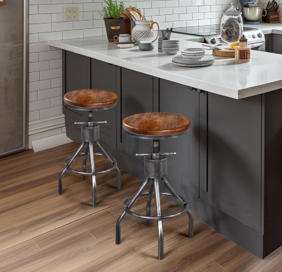 Industrial Bar Stools- Vintage Style Cast Iron (set of 2)