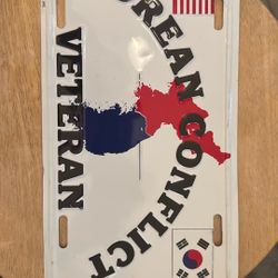 Korean Conflict Veteran Lic Car Plate 
