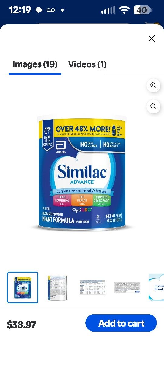 Similac Advanced 30.8 Oz. Expiration Jul 2027 $28