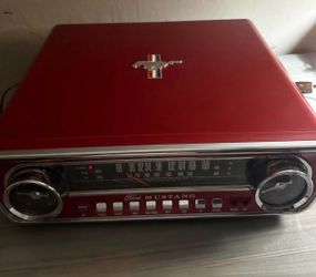ION vintage Mustang LP 4-in-1 Vinyl Record Player Turntable - Red