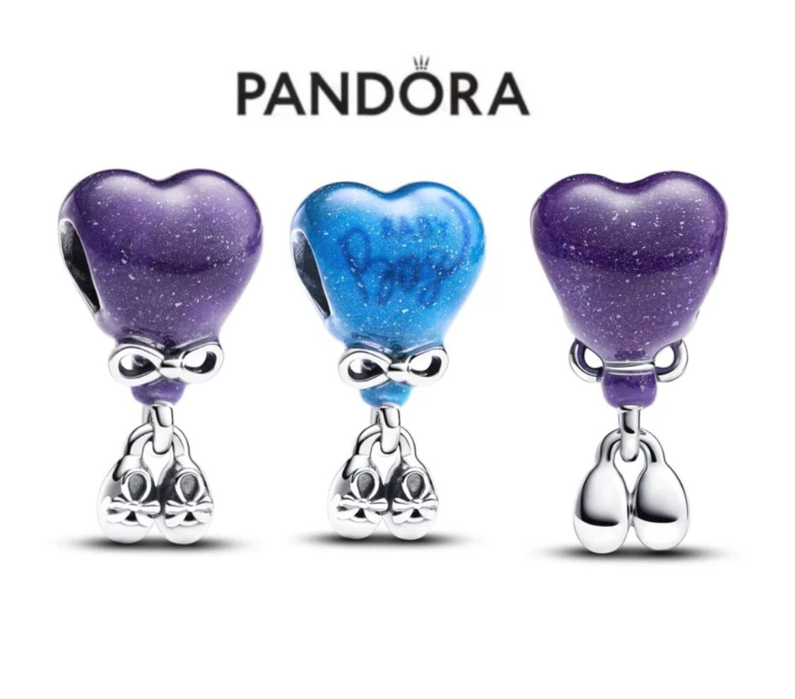 PANDORA Color-changing Gender Reveal Baby Boy Charm W/box