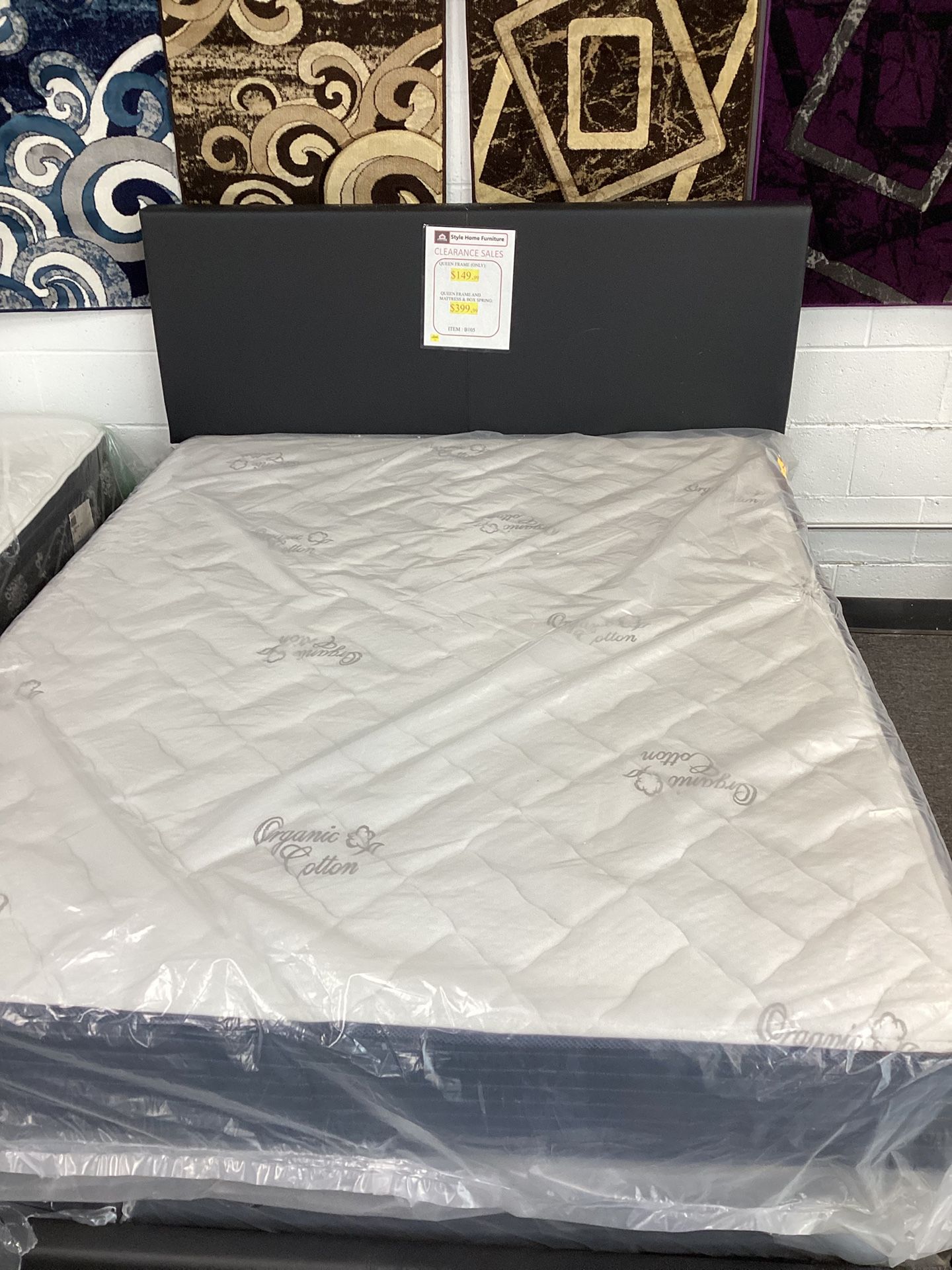 Queen Bed Frame With Queen Mattress $399.99
