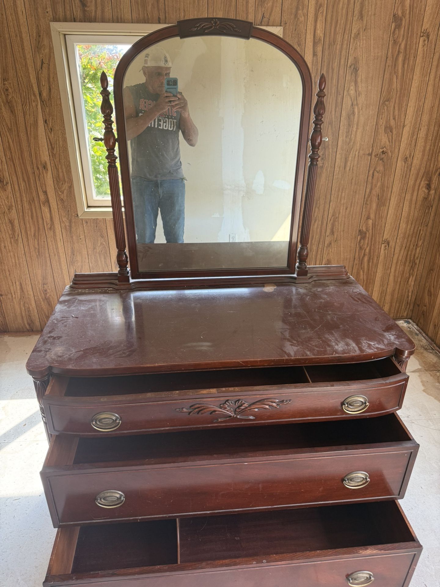 Old Dresser And Mirror
