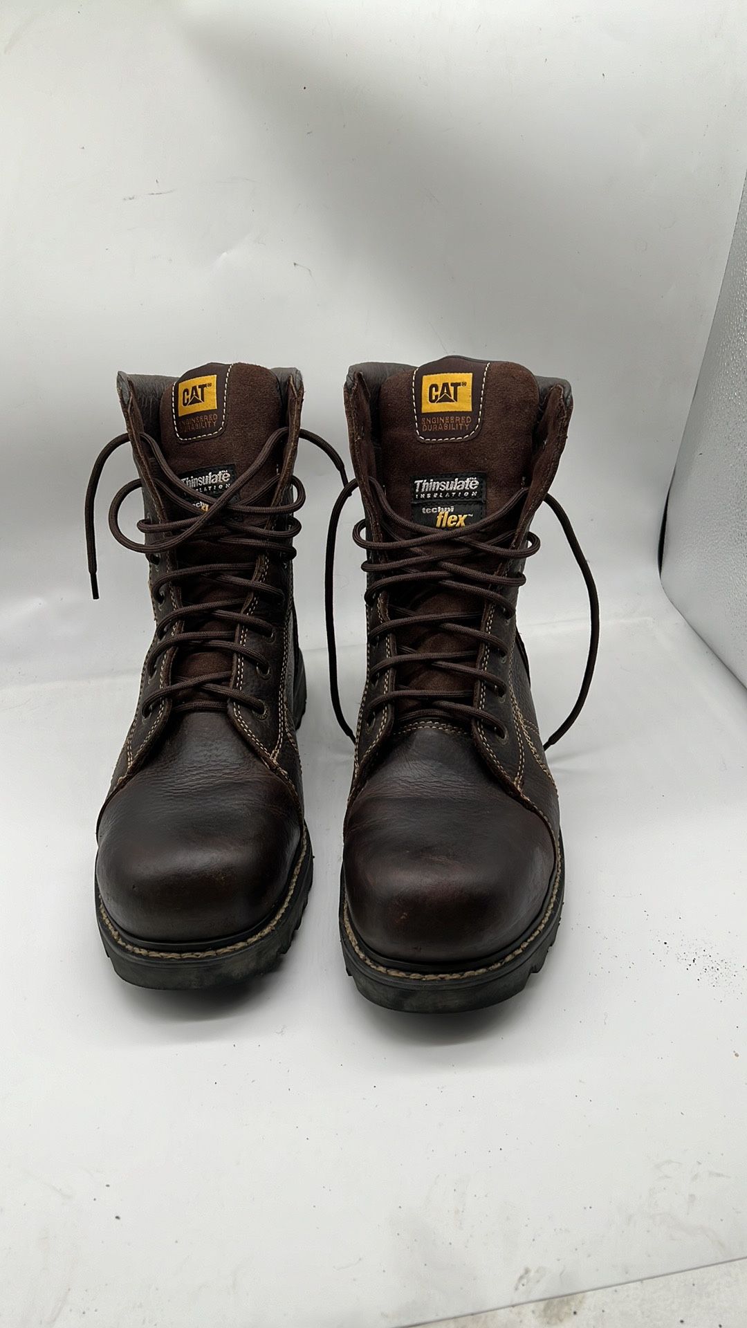 CAT Caterpillar  Leather Padded Lace Up Steel Toe Work Boots Mens 13 Wide width