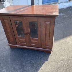 Small Wood TV stand with Storage cabinet
