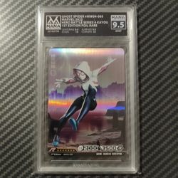 Ghost Spider foil 1st edition card Disney Marvel Hero MANA GRADED MINT 9.5 POP 1