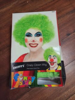 Halloween Costume Green Clown Wig