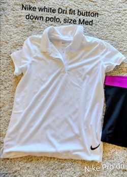 Girls White Nike polo, Skechers tanks & Swim - Priced each below