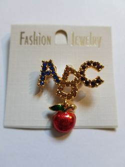 ABC Apple Pin/Brooch New