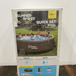 Summer Waves Quick Set Swimming Pool 14 x 36 Wicker Print Brand New